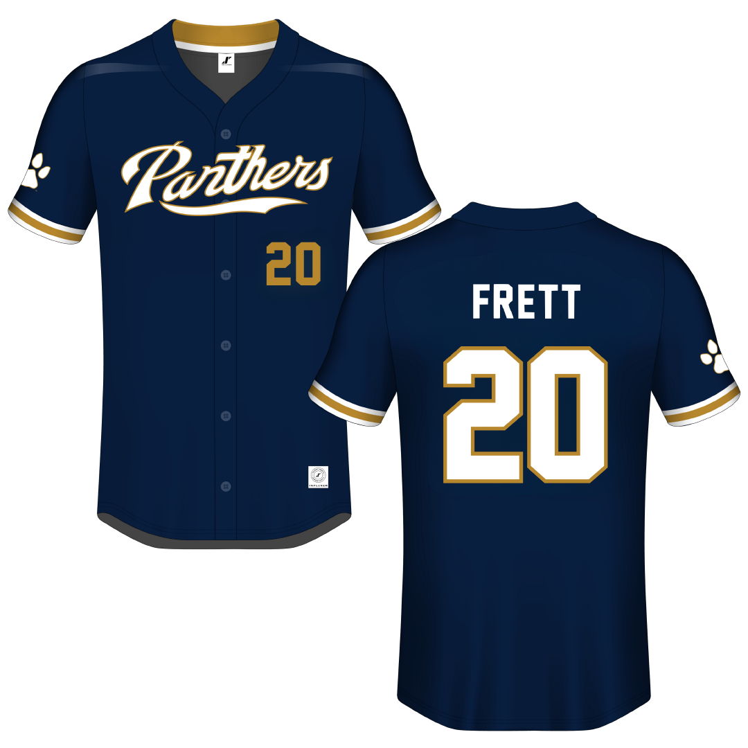 Florida International University Blue Button-Down Jersey - #20 Kishon Frett
