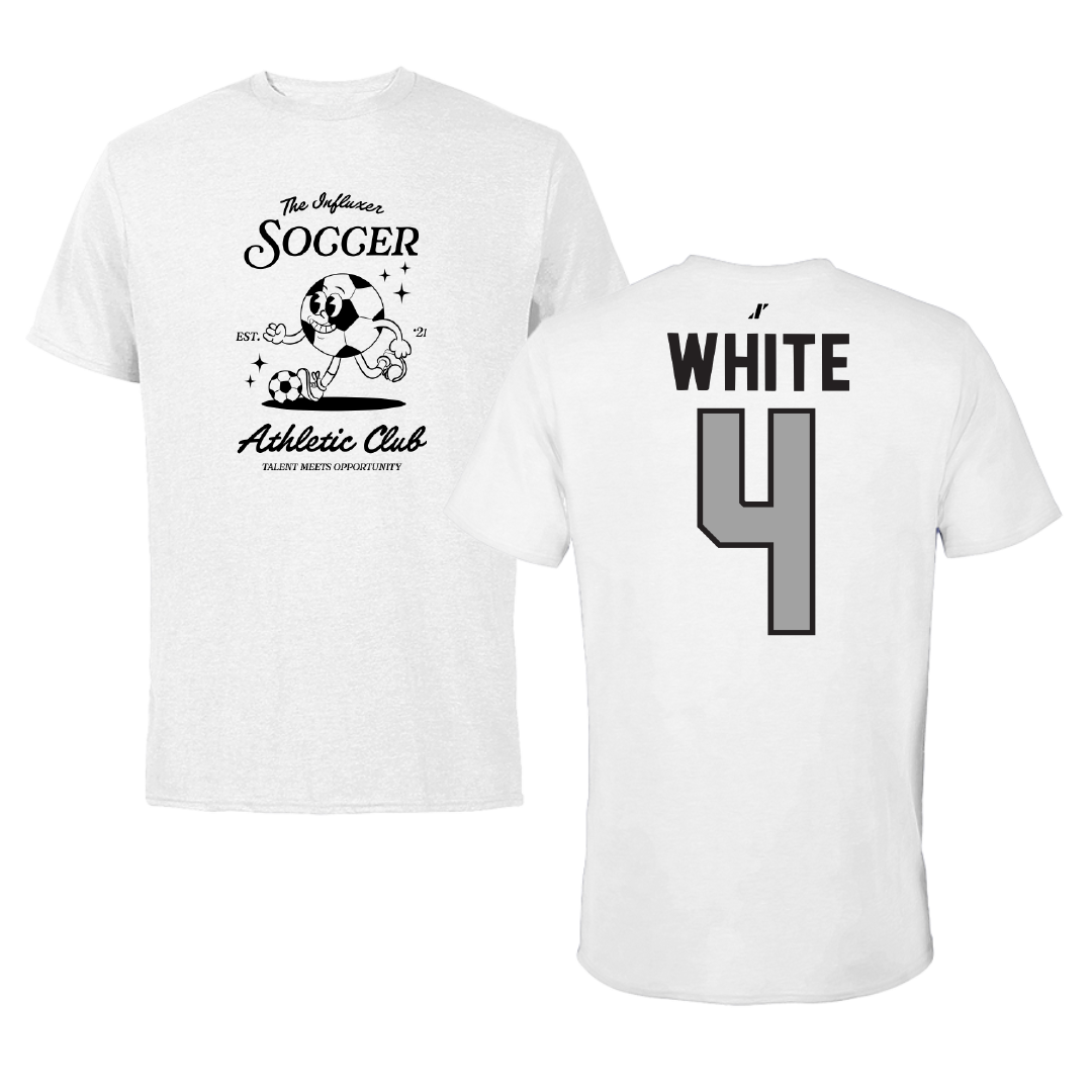 Soccer White Influxer Athletic Club Tee - #4 Ella White