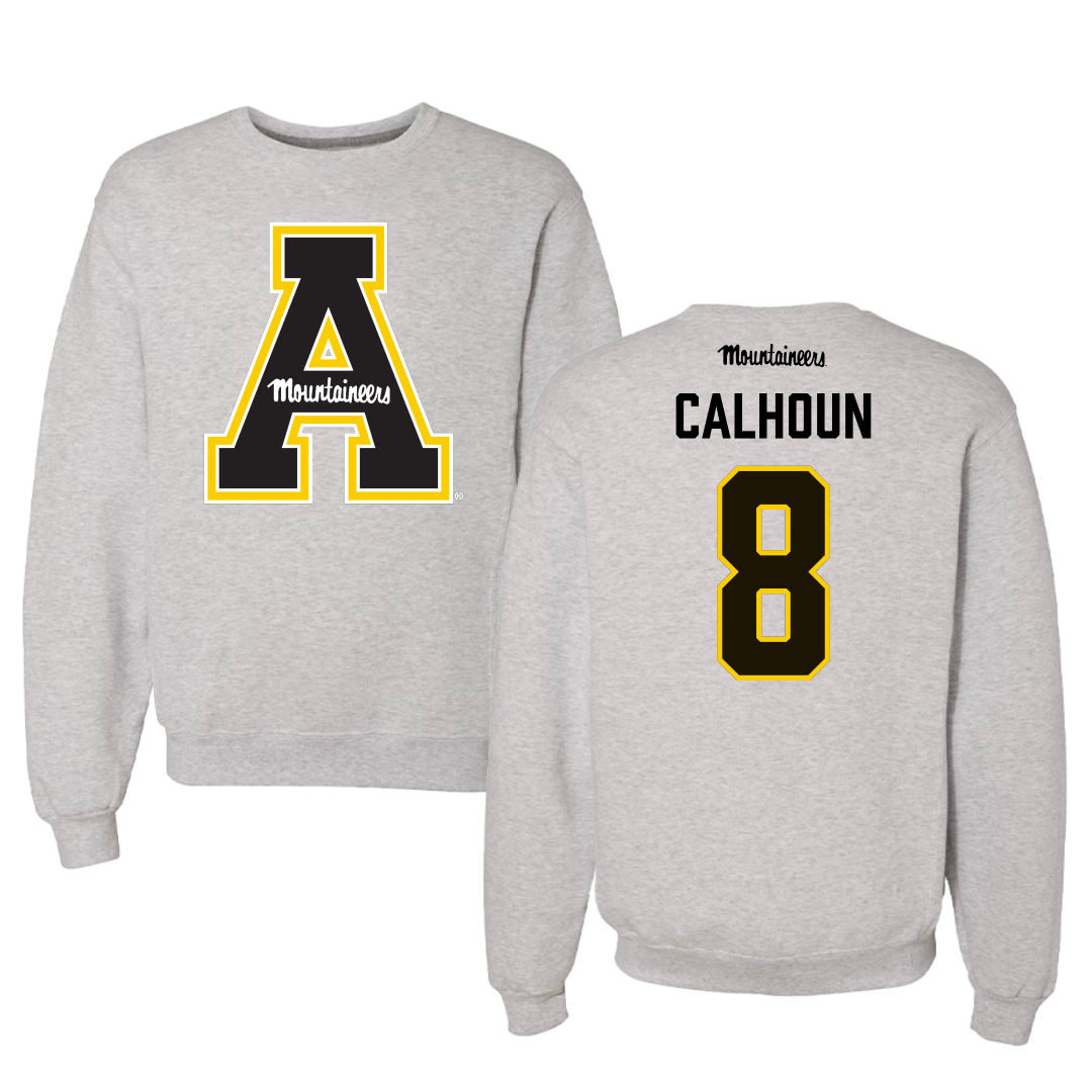 Appalachian State University Football Gray Crewneck - #8 Jaylon Calhoun