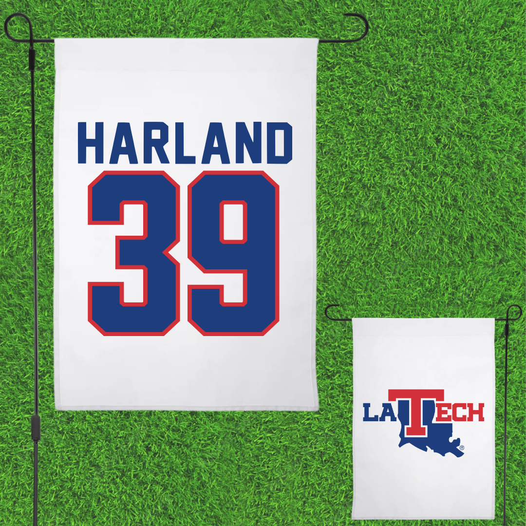 Louisiana Tech University Baseball White Garden Flag - #39 Ryan Harland