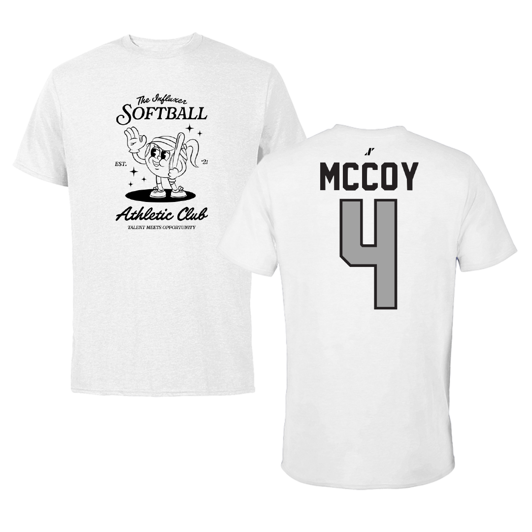 Softball White Influxer Athletic Club Tee - #4 Kierston McCoy