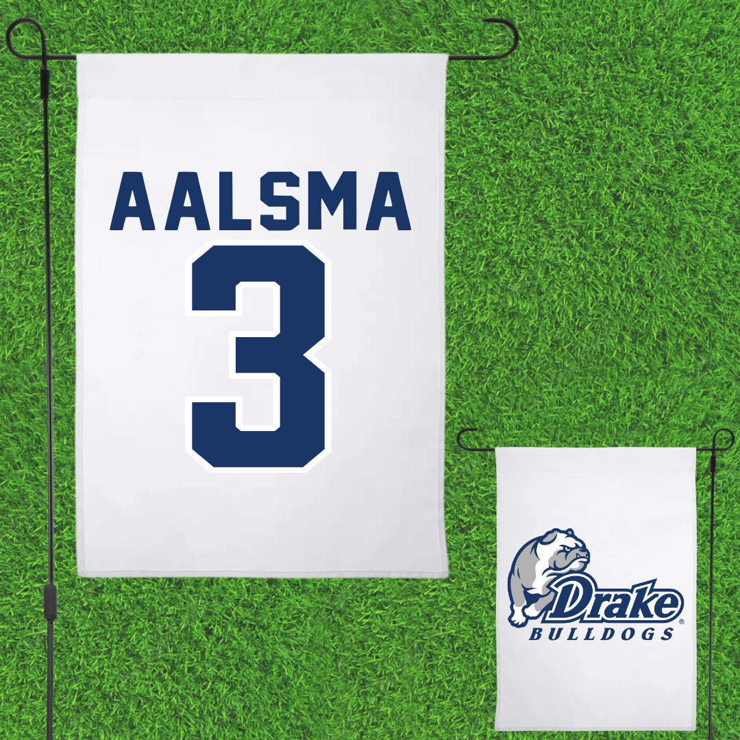 Drake University Basketball White Garden Flag - #3 Abbie Aalsma