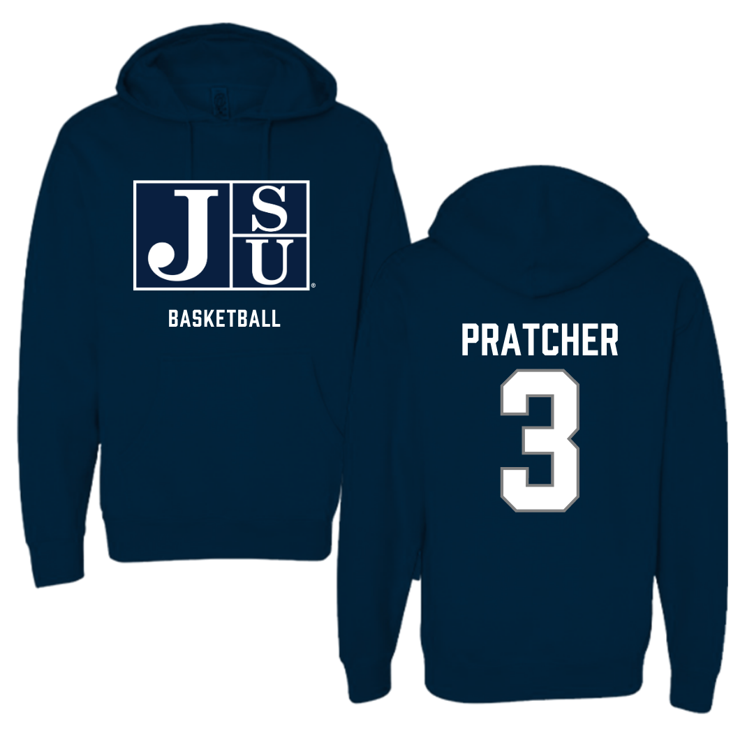 Jackson State University Basketball Navy Hoodie - #3 Mya Pratcher
