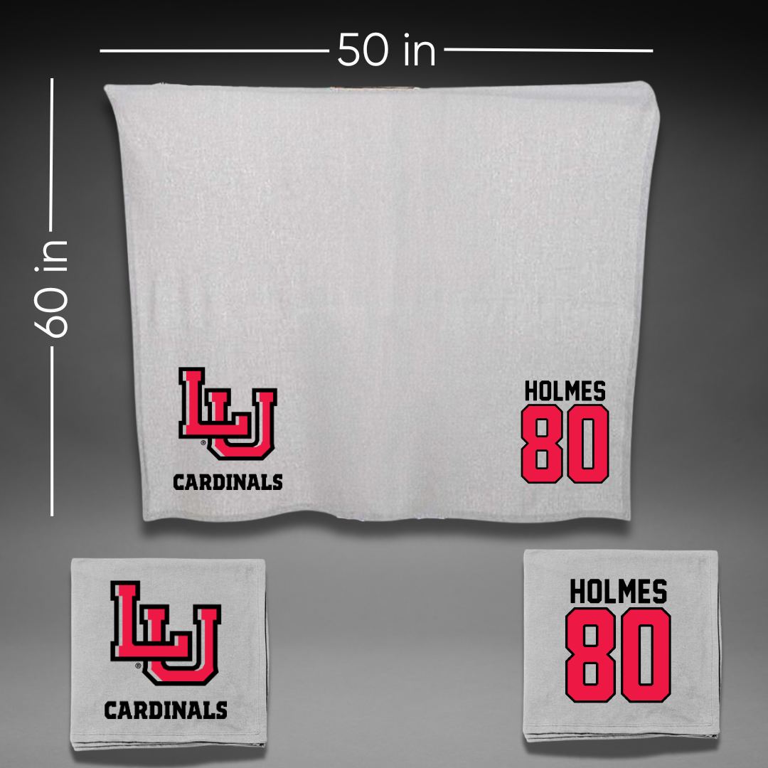 Lamar University Football Gray Blanket - #80 Carter Holmes