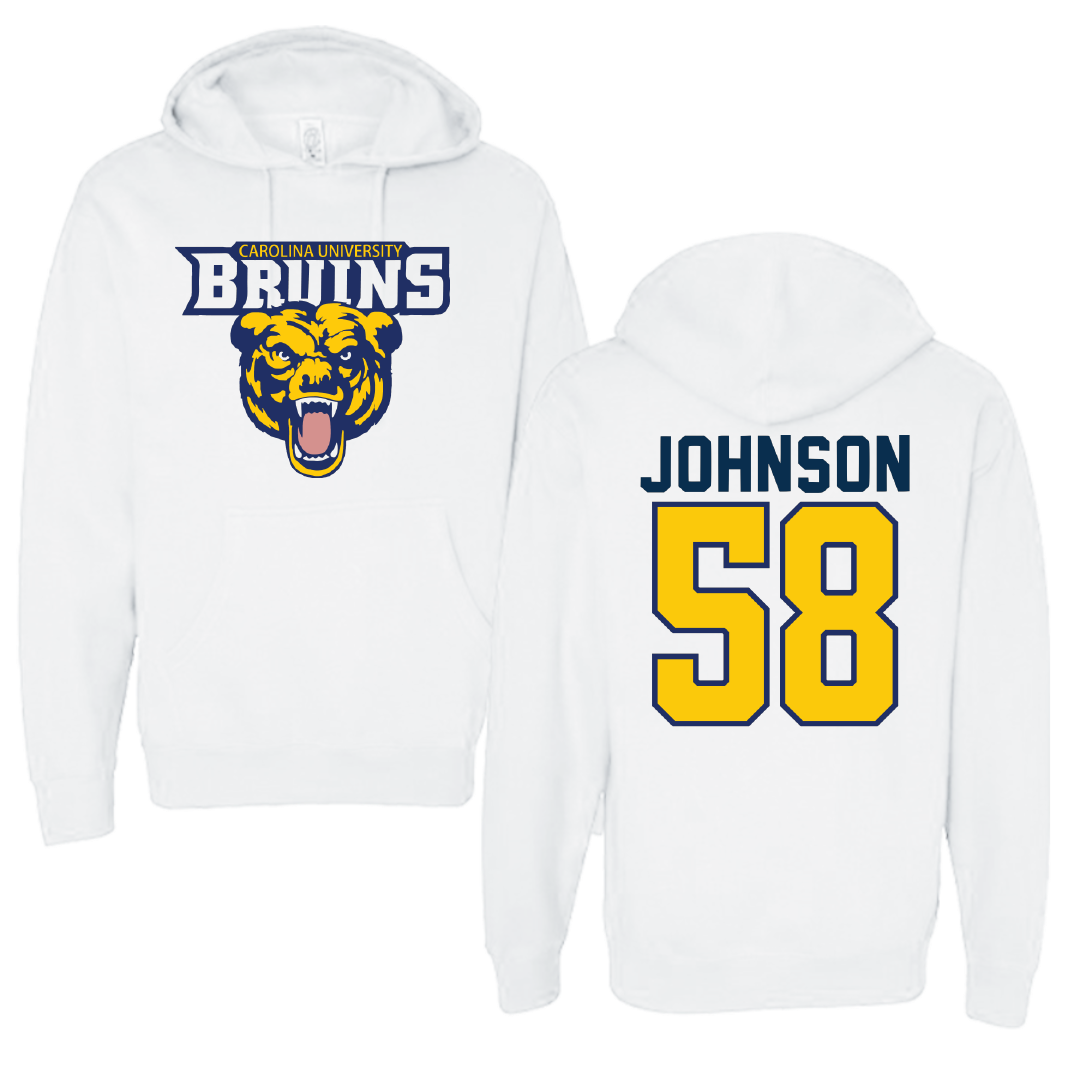Carolina University Baseball White Hoodie - #58 Brandon Johnson