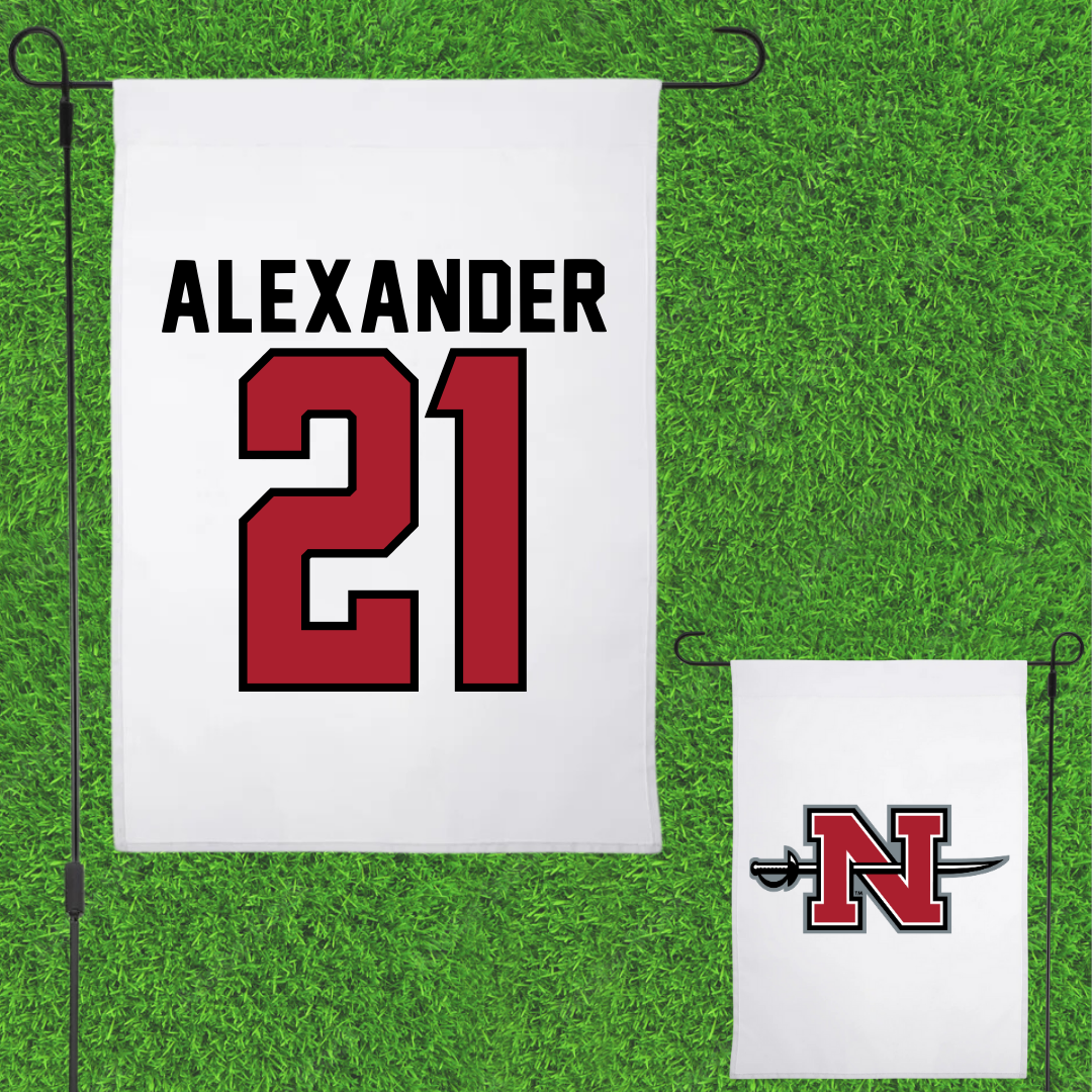 Nicholls State University Basketball White Garden Flag - #21 Lexi Alexander