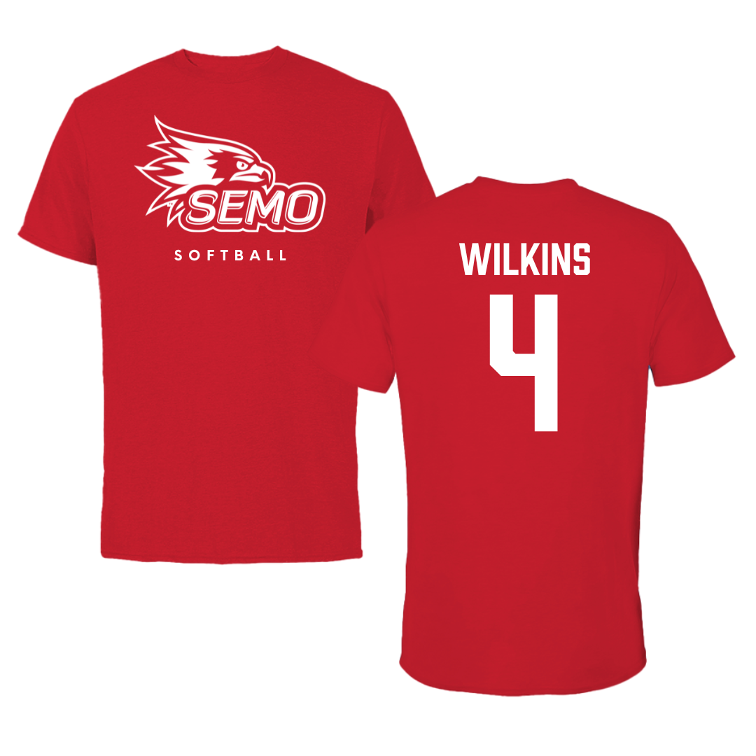 Southeast Missouri State University Softball Red Performance Tee - #4 Kinley Wilkins