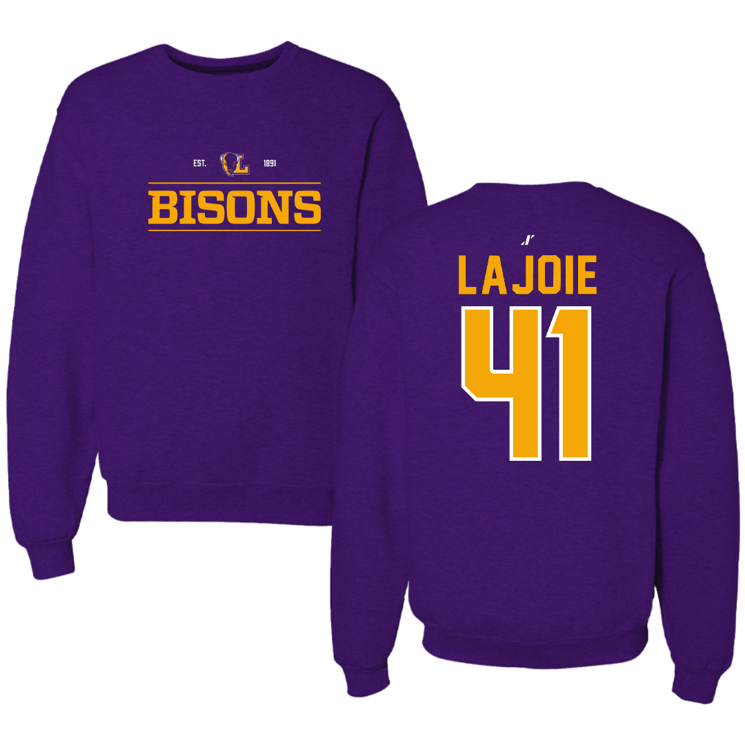 Lipscomb University Baseball Purple General Crewneck - #41 Josh Lajoie
