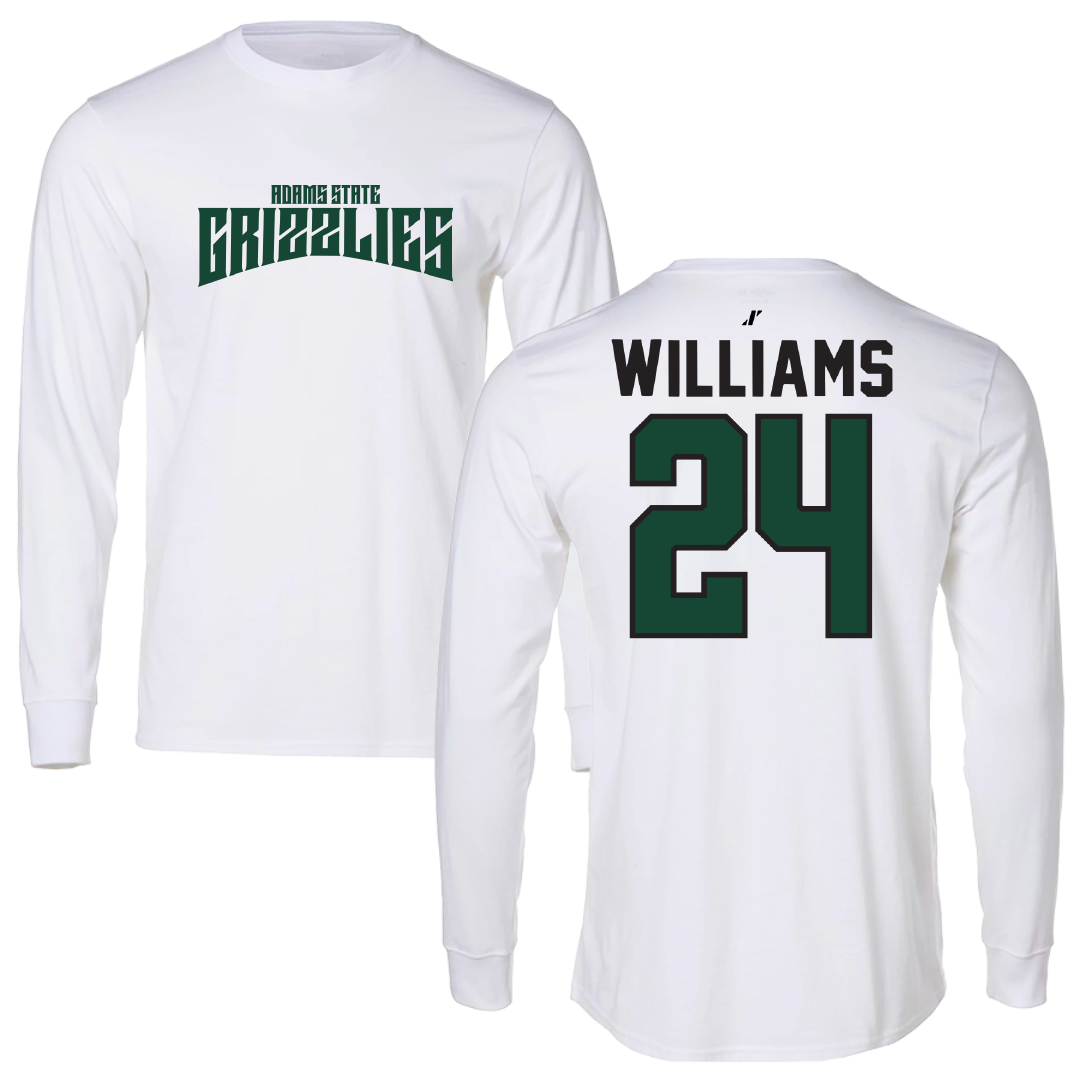 Adams State University Football White Classic Performance Long Sleeve - #24 Christopher Williams