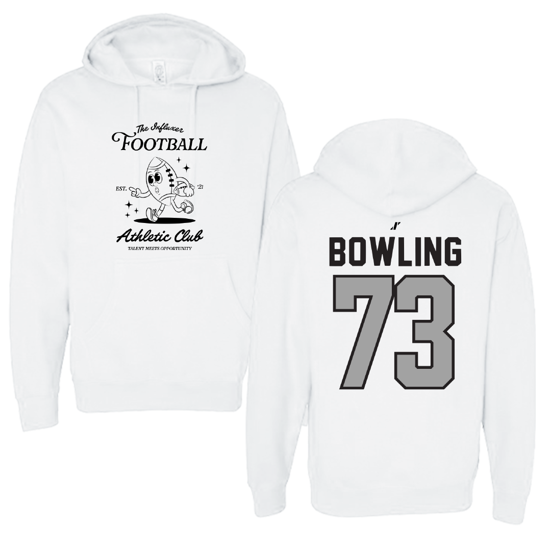 Football White Influxer Athletic Club Hoodie - #73 Evans Bowling