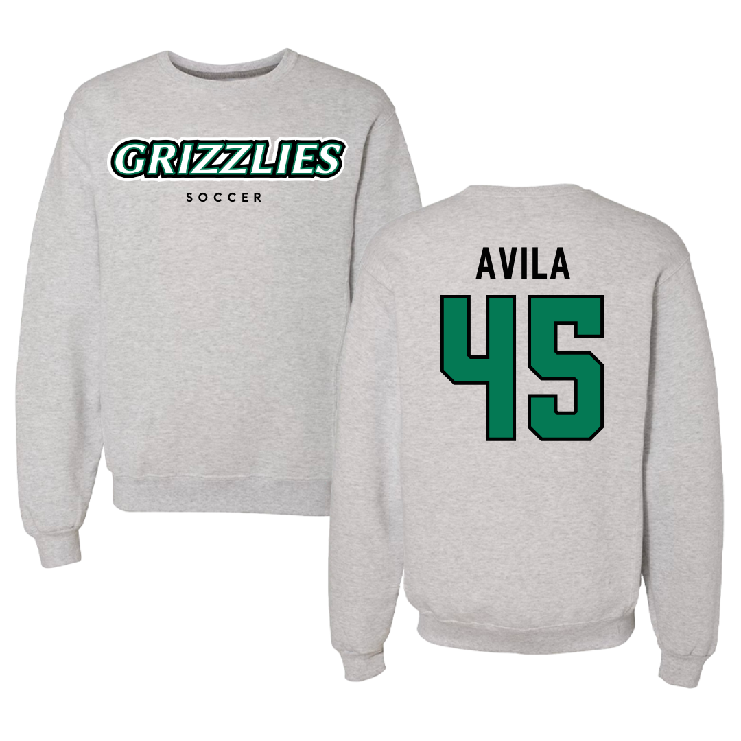 Adams State University Soccer Gray Grizzlies Crewneck - #45 Caleb Avila