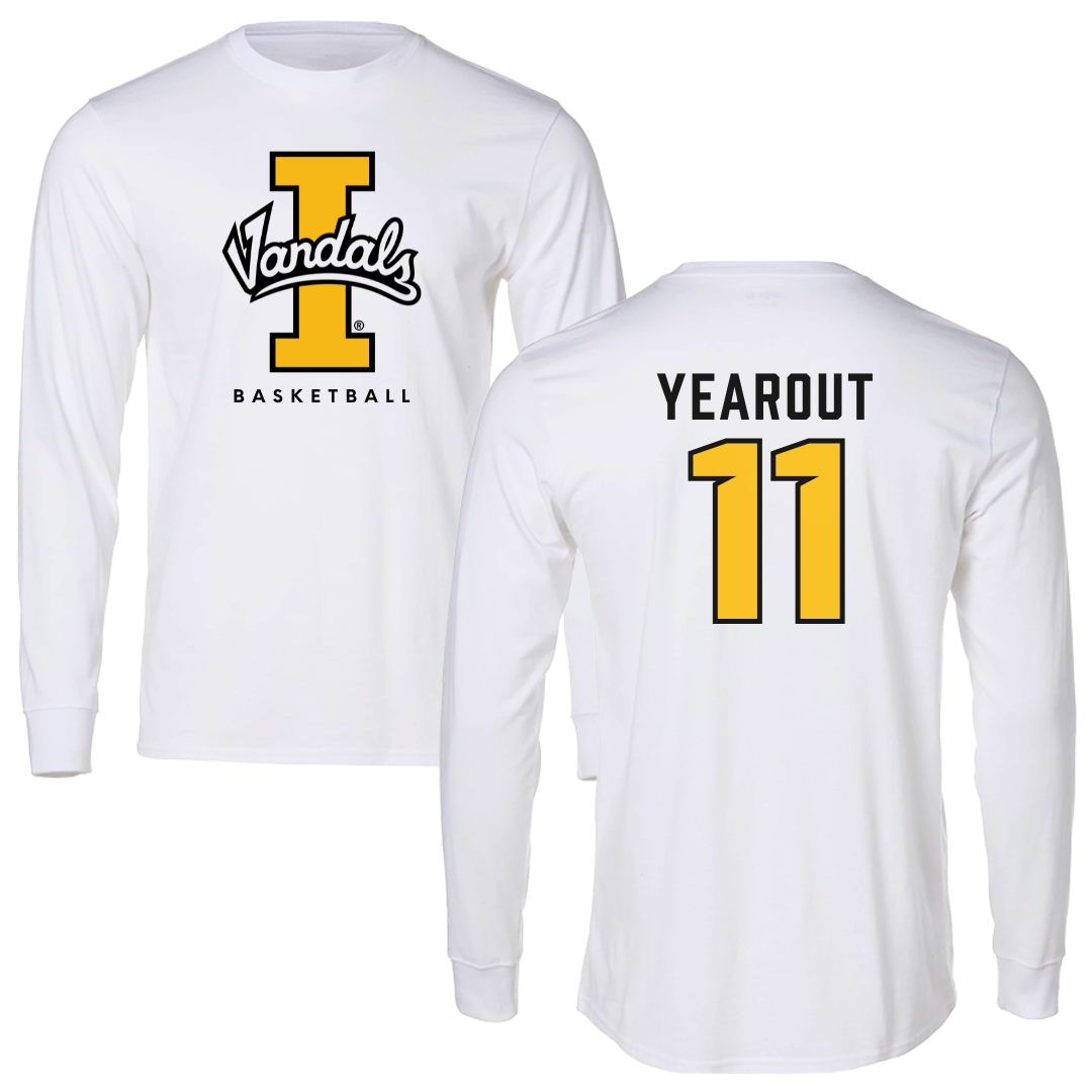 University of Idaho Basketball White Vandals Performance Long Sleeve - #11 Titus Yearout