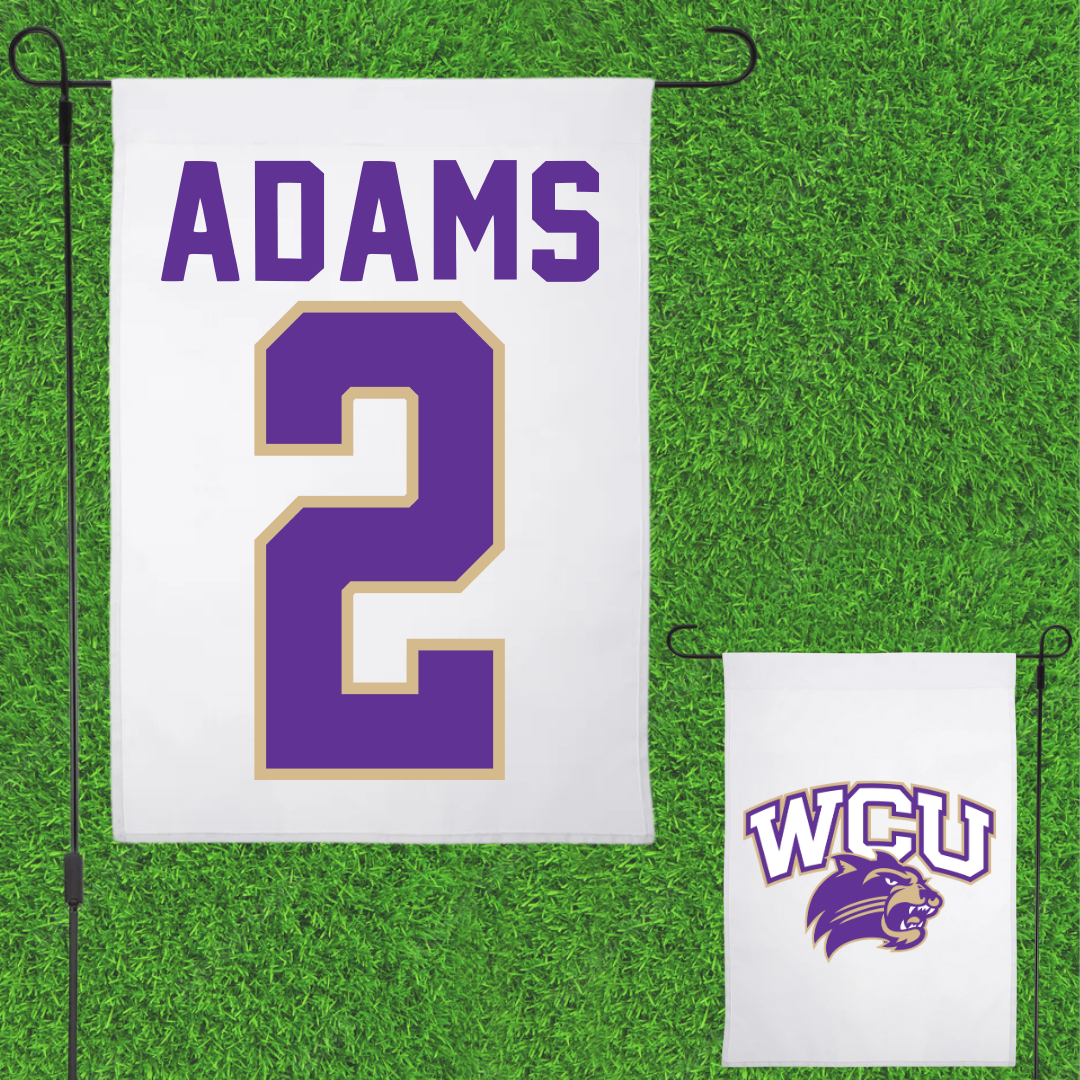 Western Carolina University Football White Garden Flag - #2 Branson Adams