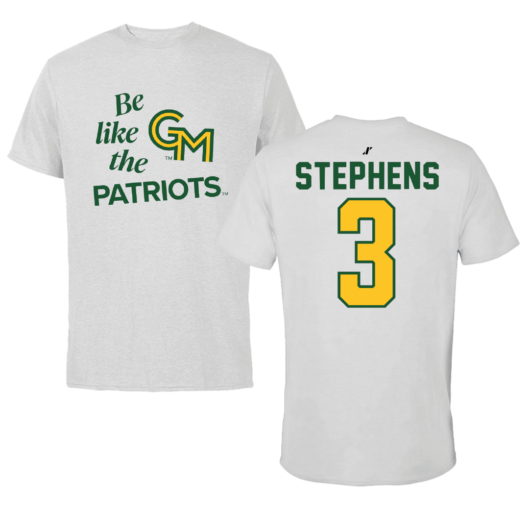 George Mason University Soccer Light Gray Be Like Us Tee - #3 Levi Stephens
