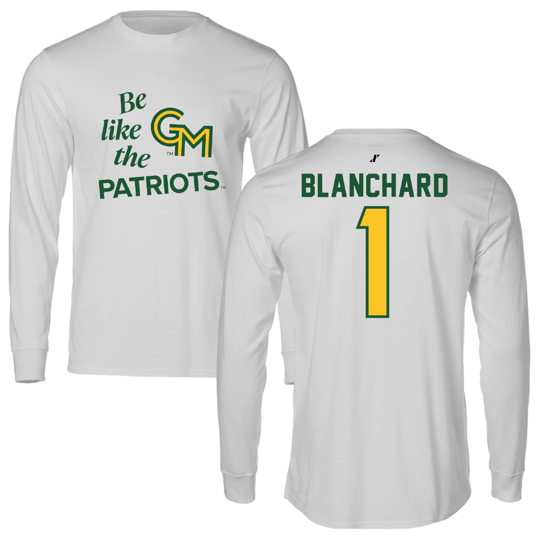 George Mason University Baseball Light Gray Be Like Us Long Sleeve - #1 Evan Blanchard
