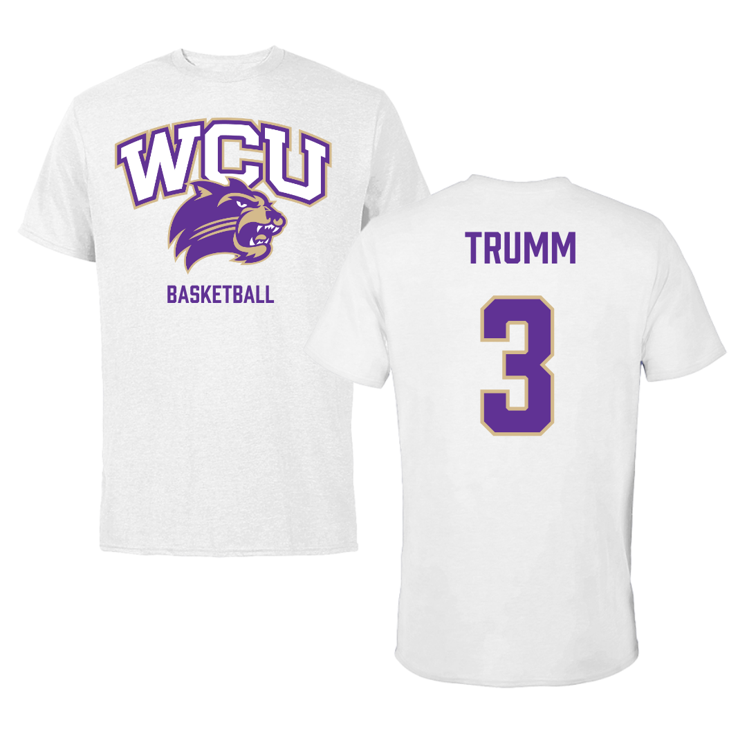 Western Carolina University Basketball White Tee - #3 Reagan Trumm