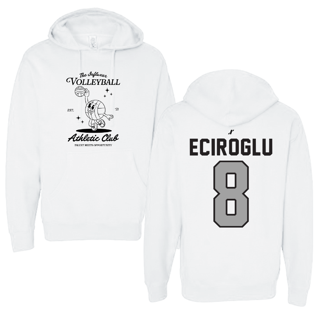Volleyball White Influxer Athletic Club Hoodie - #8 Defne Eciroglu