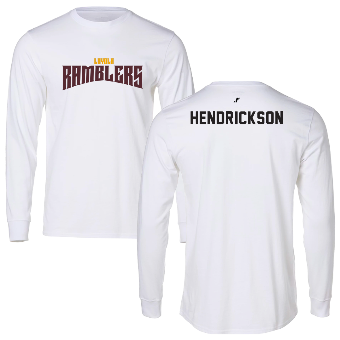 Loyola University-Chicago TF and XC White Classic Performance Long Sleeve - Fran Hendrickson