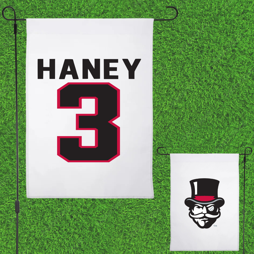 Austin Peay State University Basketball White Garden Flag - #3 Isaac Haney