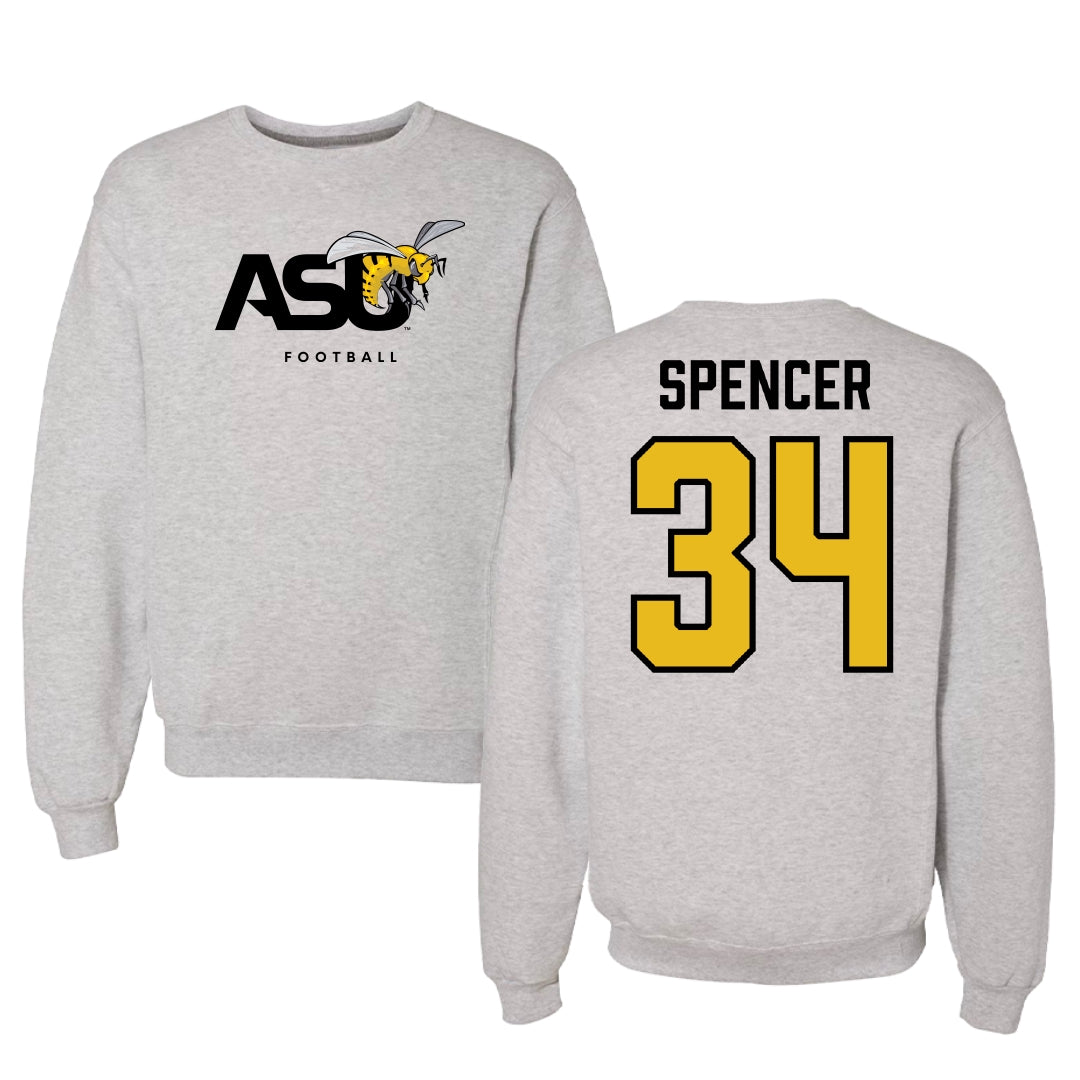 Alabama State University Football Light Gray Crewneck - #34 Gabe Spencer