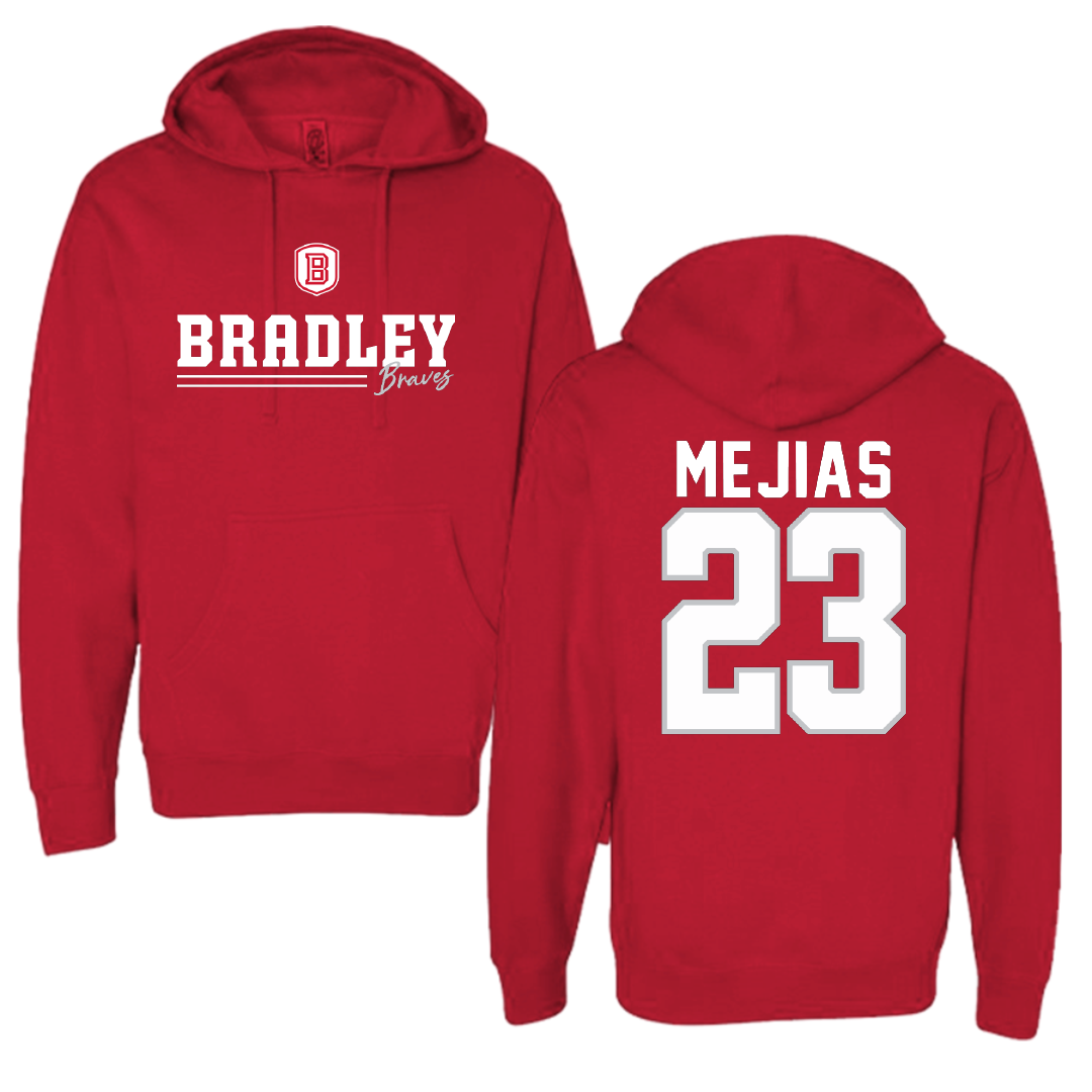 Bradley University Soccer Red General Hoodie - #23 Jamaine Mejias