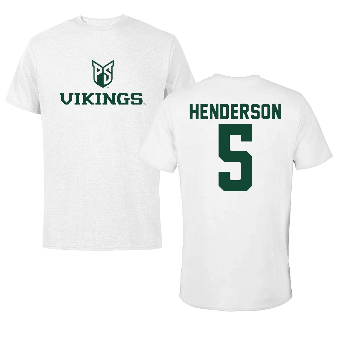 Portland State University Basketball White Tee - #5 Jaylin Henderson