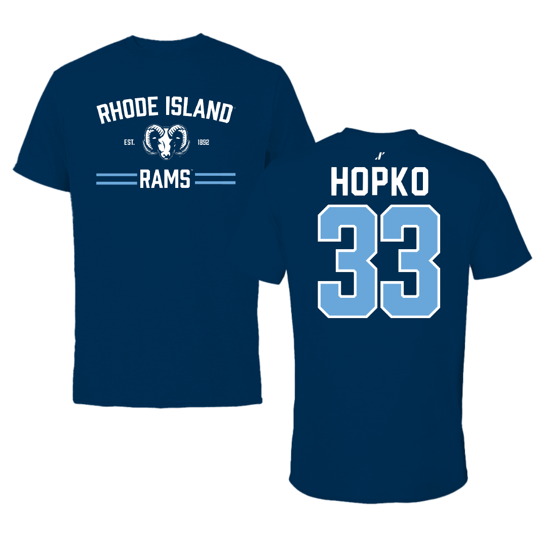 University of Rhode Island Baseball Navy General Tee - #33 Jack Hopko