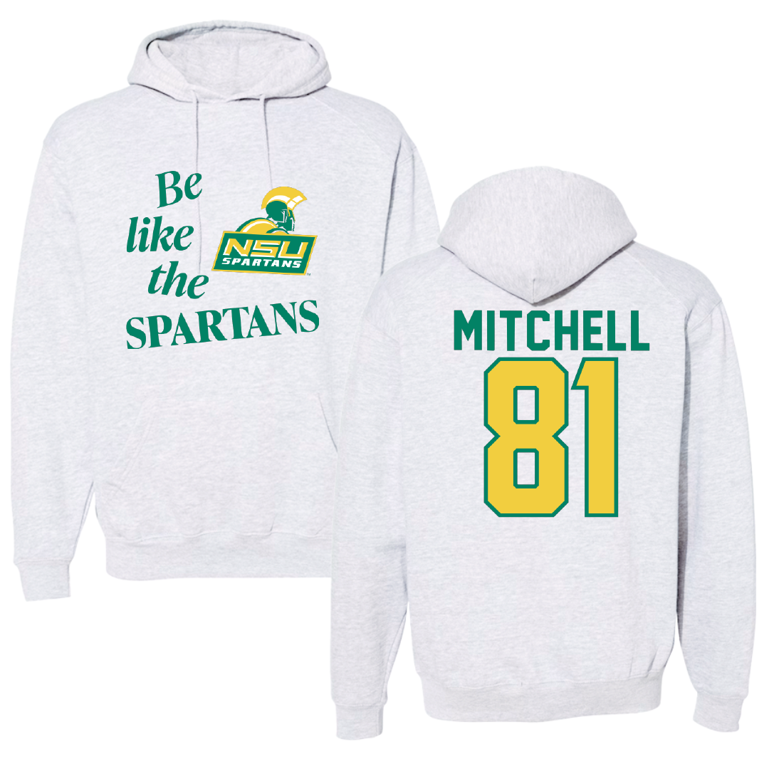 Norfolk State University Football Light Gray Be Like Us Hoodie - #81 Elyjah Mitchell