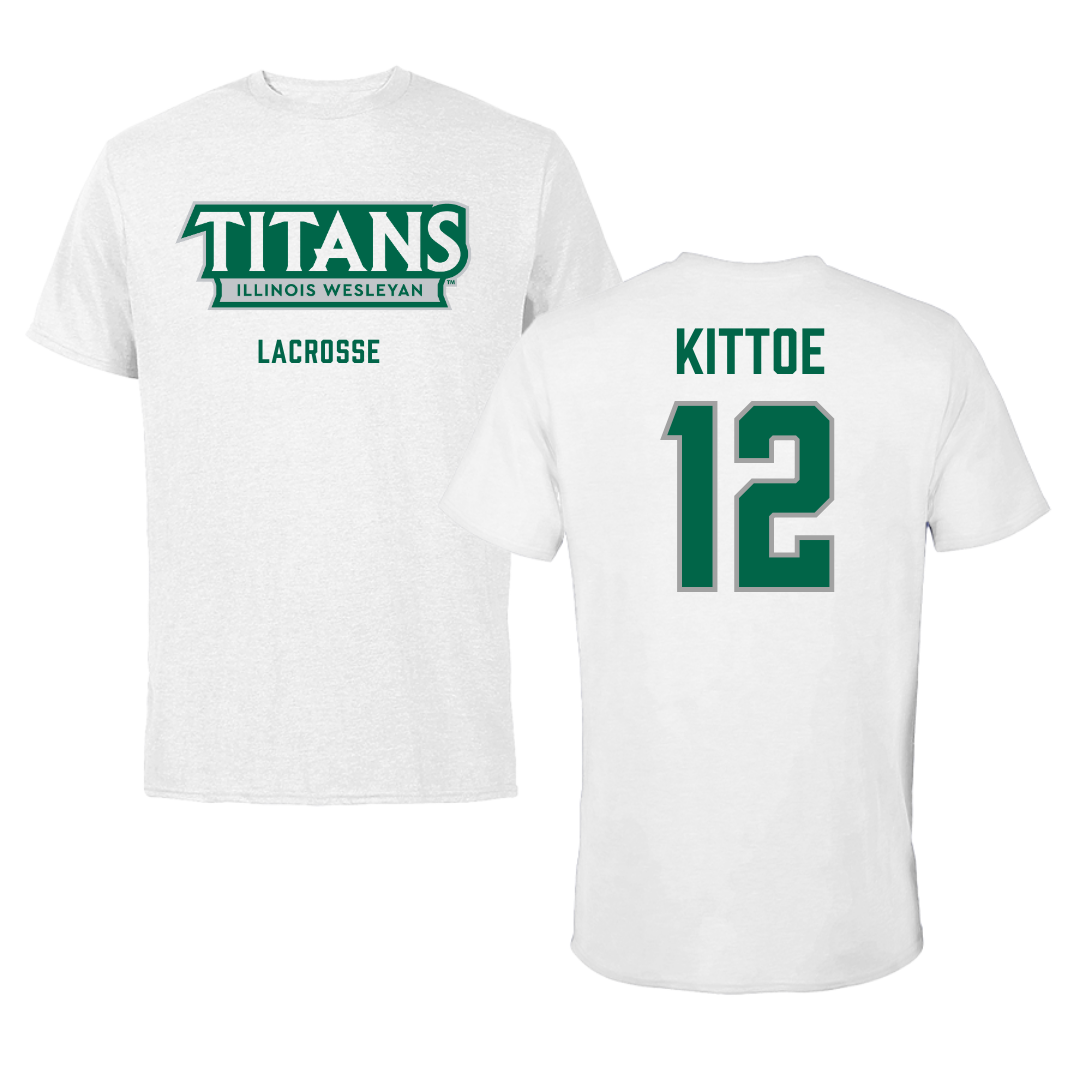 Illinois Wesleyan University Lacrosse White Mascot Performance Tee - #12 John Kittoe