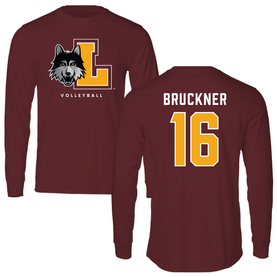 Loyola University-Chicago Volleyball Maroon Mascot Performance Long Sleeve - #16 Jordan Bruckner
