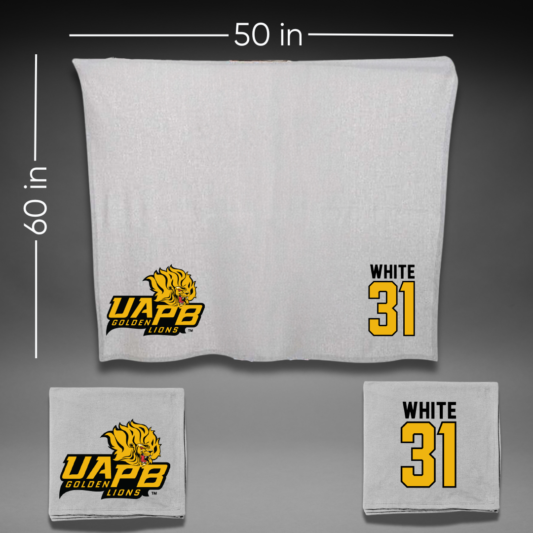 University of Arkansas-Pine Bluff Football Gray Blanket - #31 Jaylen White