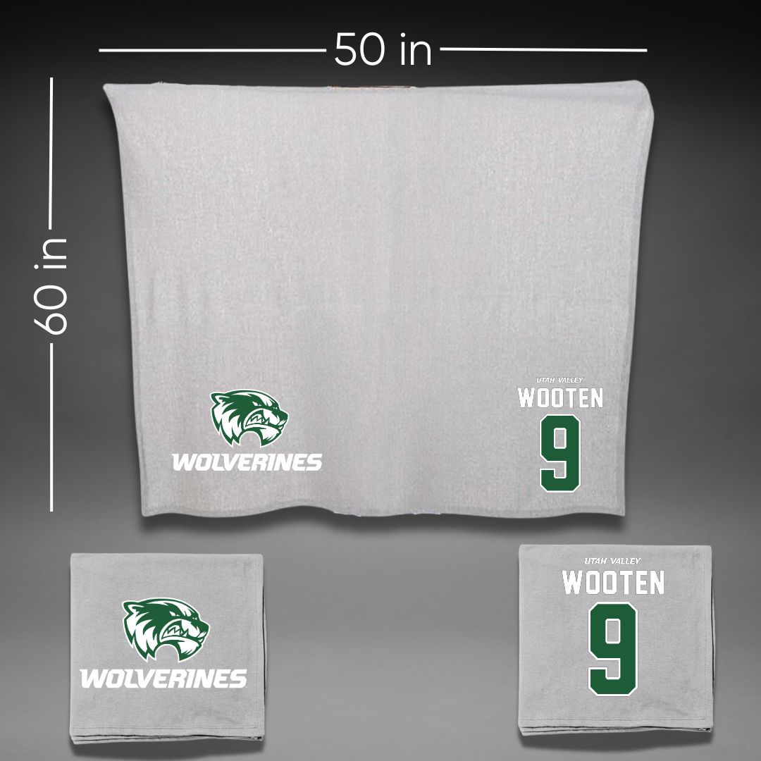 Utah Valley University Softball Gray Blanket - #9 Taylor Wooten