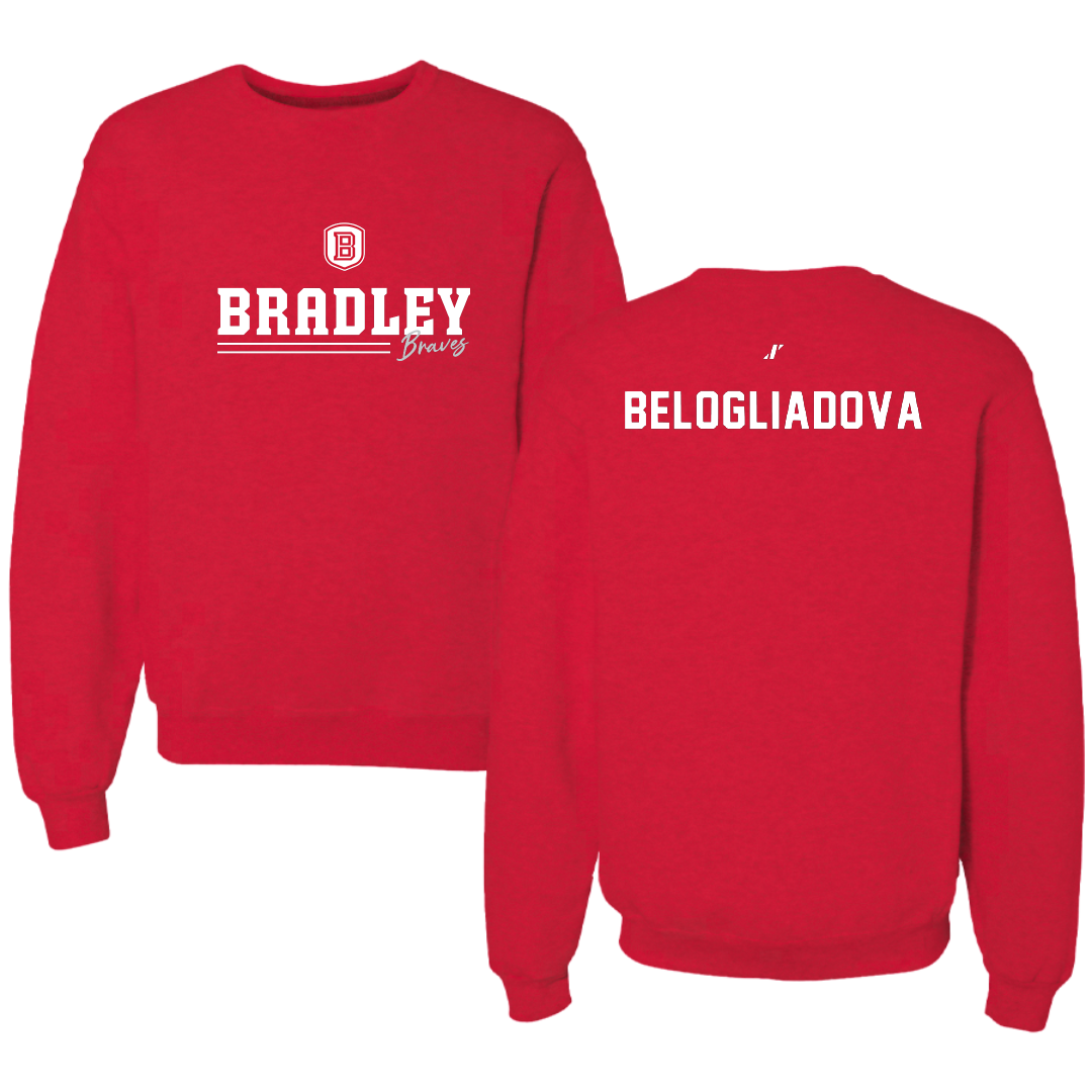 Bradley University Tennis Red General Crewneck - Anna Belogliadova