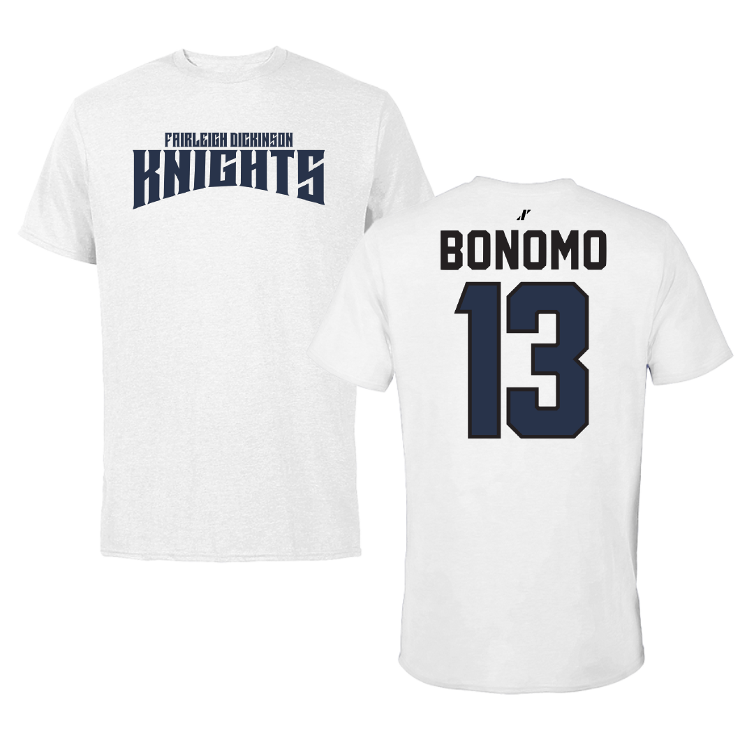 Fairleigh Dickinson University-Metropolitan Campus Volleyball White Classic Performance Tee - #13 Lorenzo Bonomo