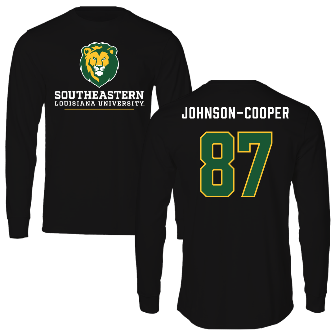 Southeastern Louisiana University Football Black Performance Long Sleeve - #87 Demarea Johnson-Cooper