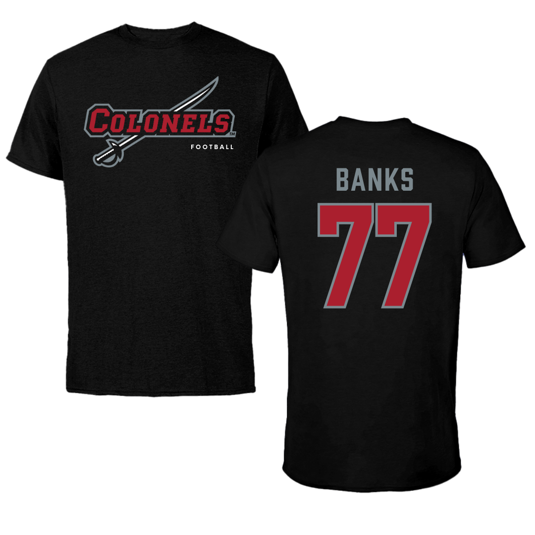Nicholls State University Football Black Performance Tee - #77 Cam Banks