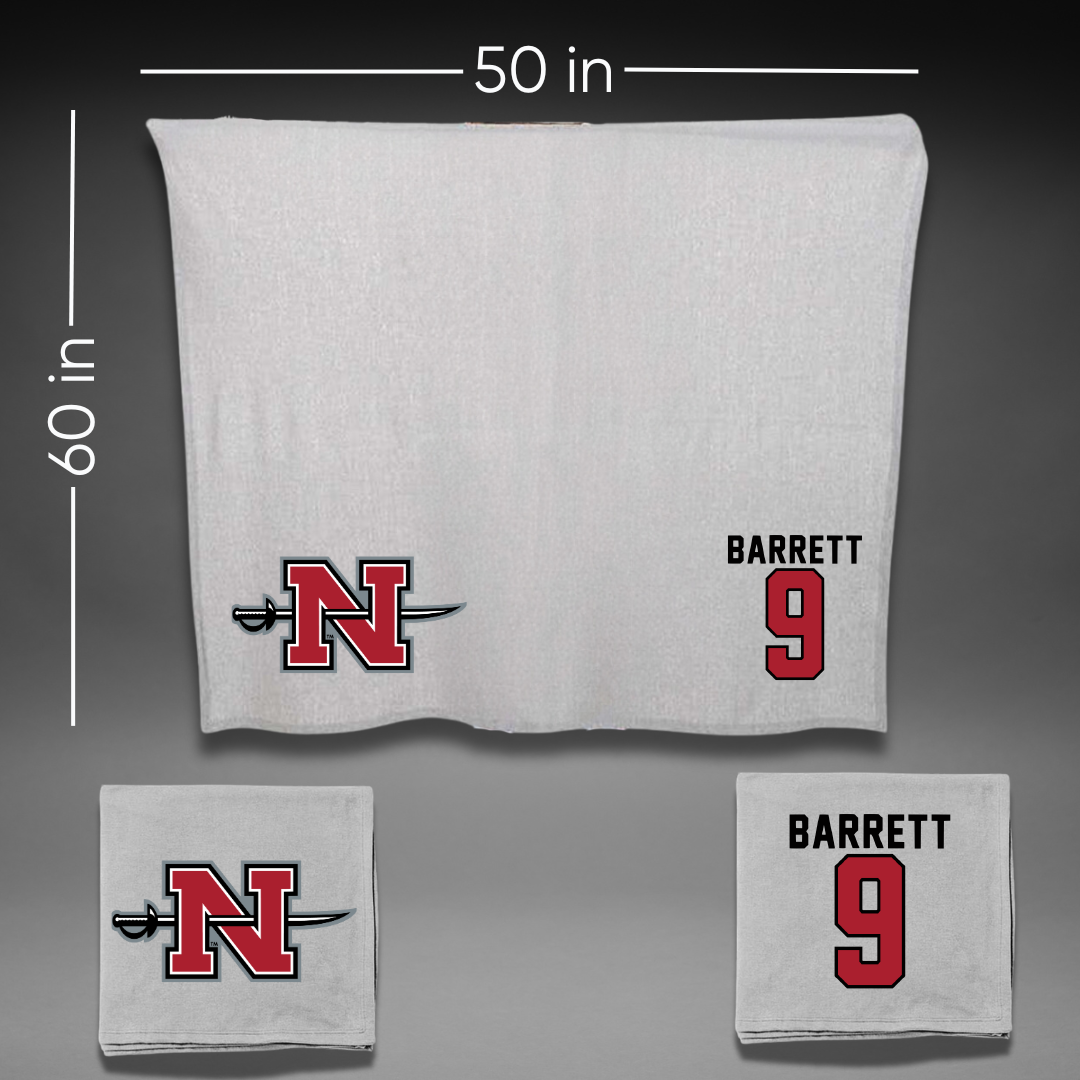 Nicholls State University Soccer Gray Blanket - #9 Koryn Barrett