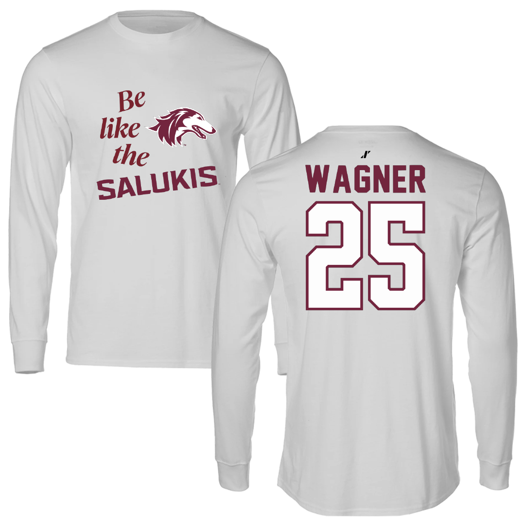Southern Illinois University at Carbondale Football Light Gray Be Like Us Long Sleeve - #25 Kayleb Wagner