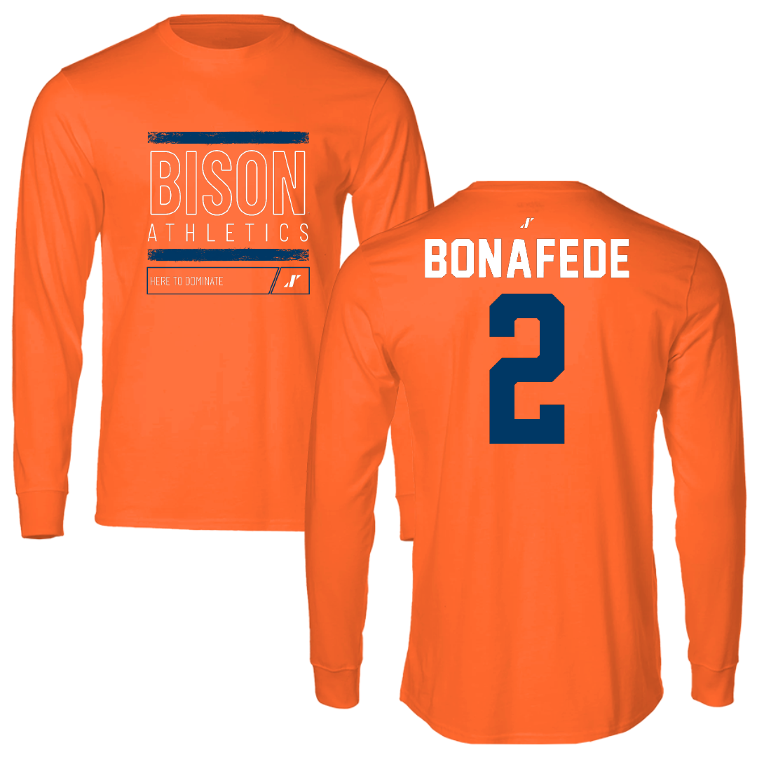 Bucknell University Lacrosse Orange Dominate Long Sleeve - #2 Benjamin Bonafede