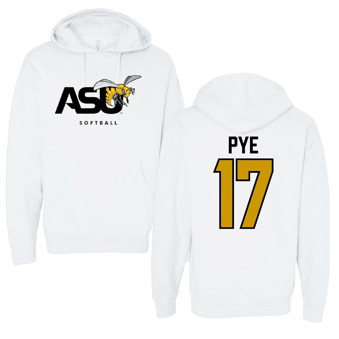 Alabama State University Softball White ASU Hoodie - #17 Ashley Pye