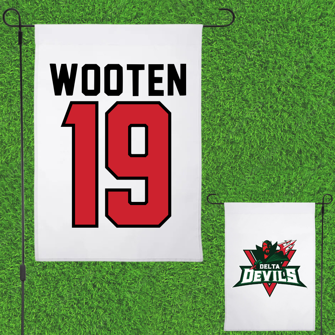 Mississippi Valley State University Volleyball White Garden Flag - #19 Taylor Wooten