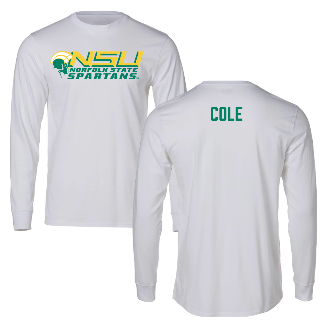 Norfolk State University TF and XC White Performance Long Sleeve - Kai Cole