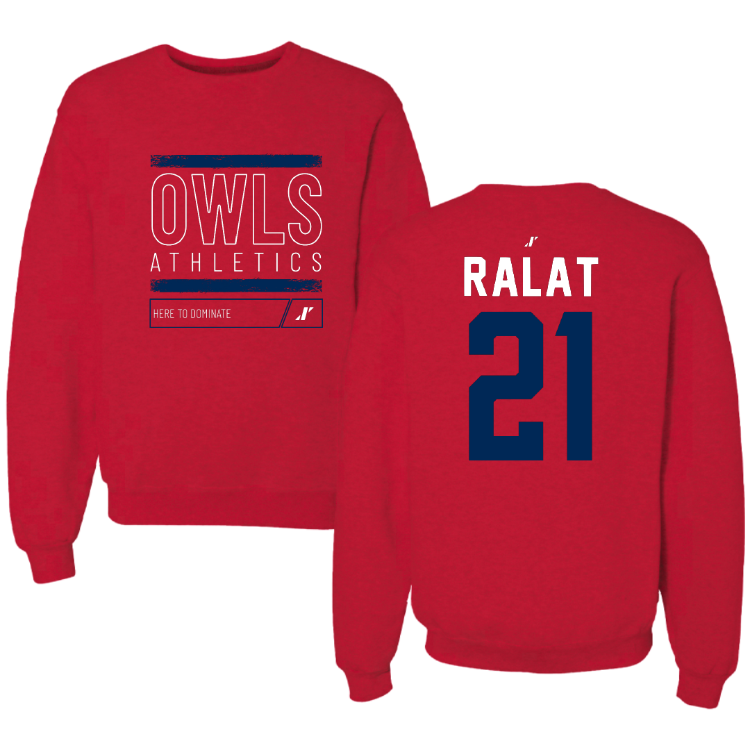 Florida Atlantic University Basketball Red Dominate Crewneck - #21 Alejandro Ralat