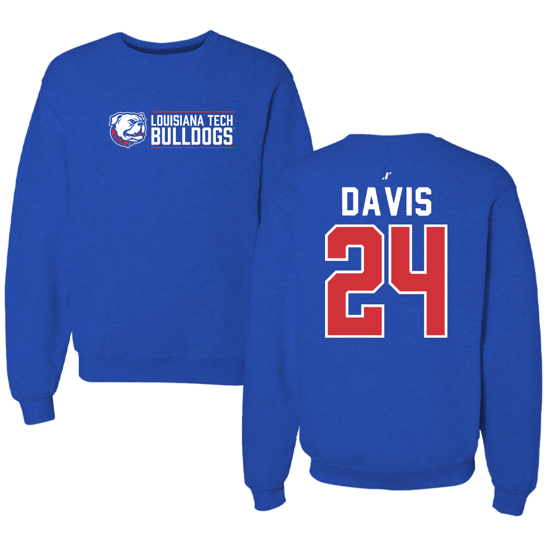 Louisiana Tech University Baseball Blue General Crewneck - #24 Dalton Davis
