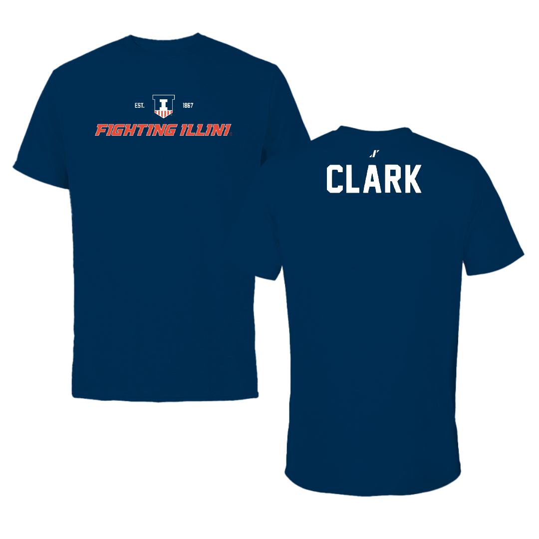 University of Illinois TF and XC Navy General Performance Tee - Dystonae Clark