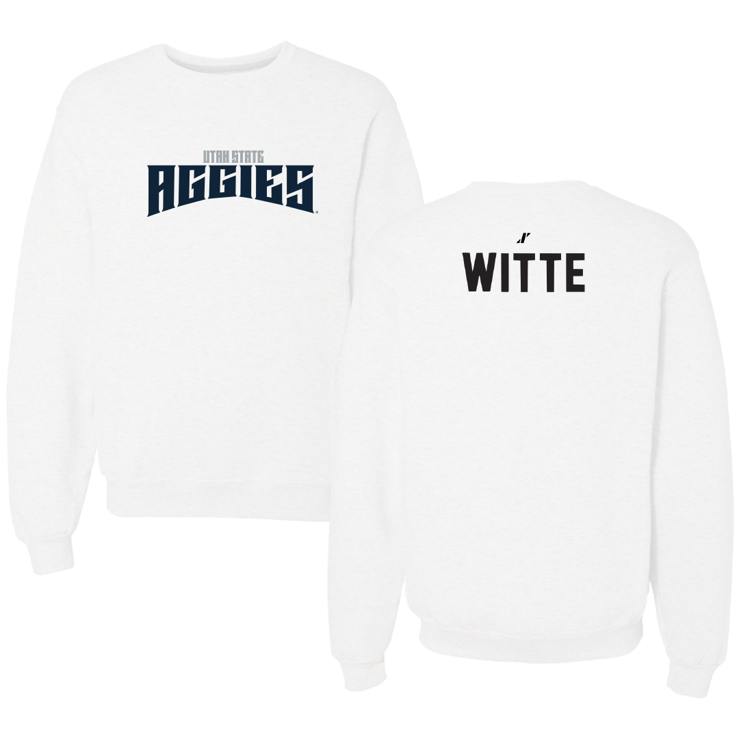 Utah State University Gymnastics White Classic Crewneck - Mya Witte