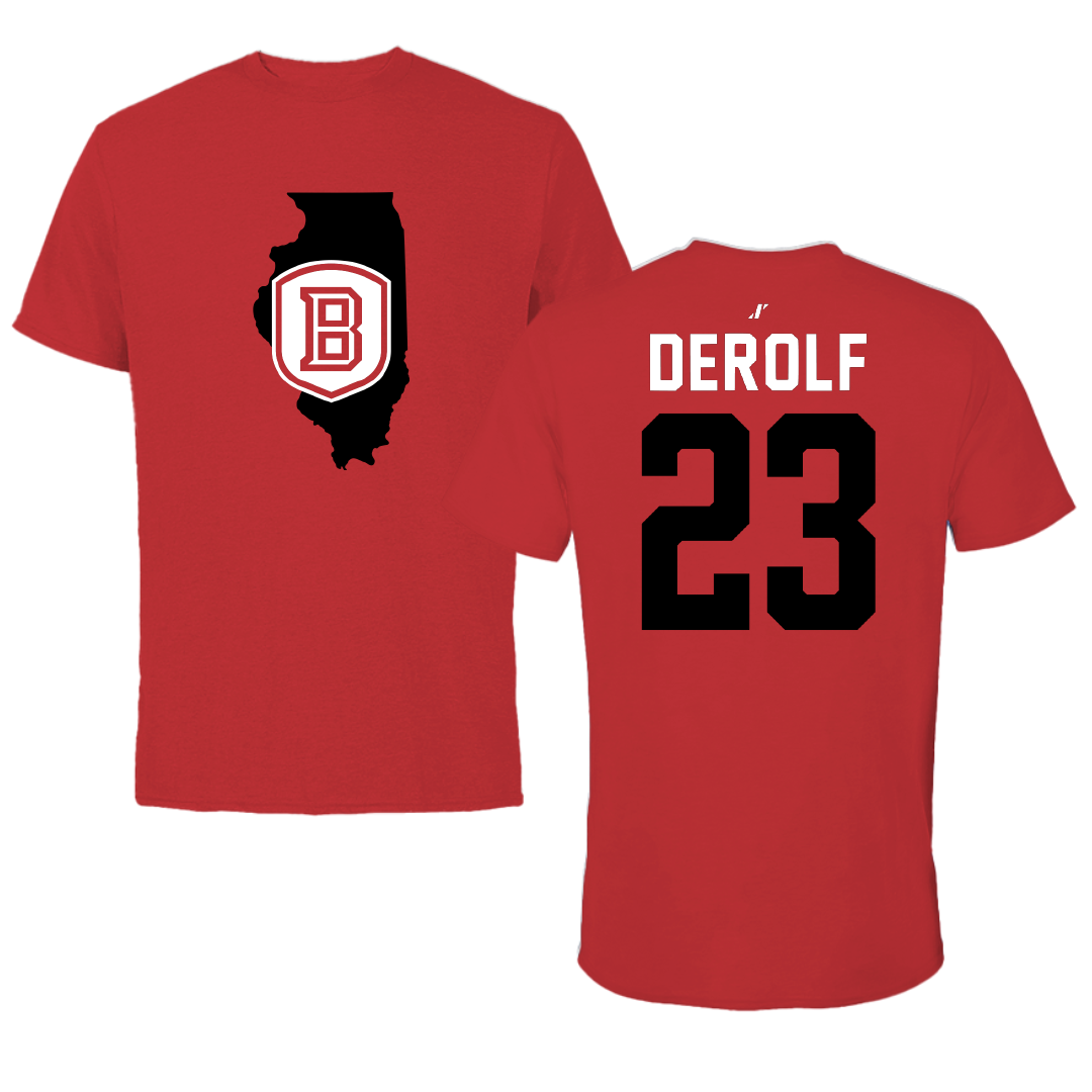 Bradley University Softball Red State Performance Tee - #23 Lauren DeRolf