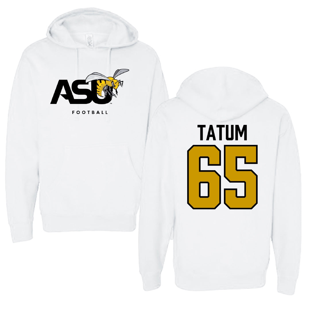 Alabama State University Football White ASU Hoodie - #65 Jvyon Tatum
