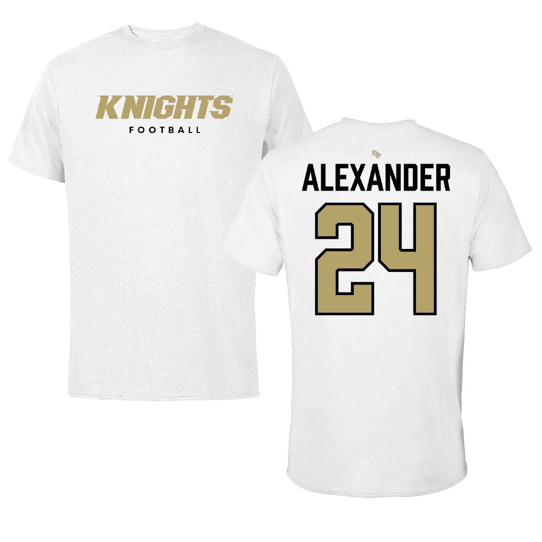 University of Central Florida Football White Block Performance Tee - #24 Xe'ree Alexander