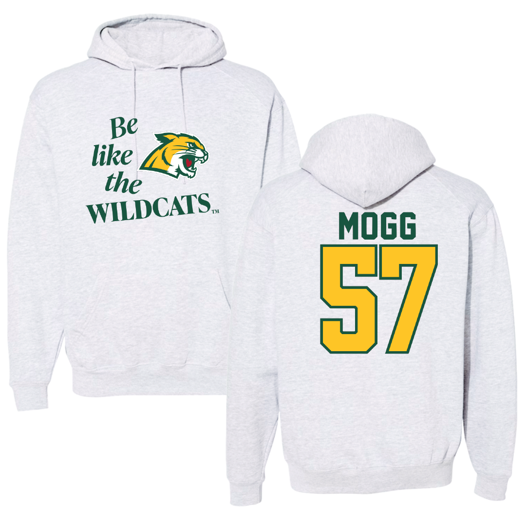 Northern Michigan University Football Light Gray Be Like Us Hoodie - #57 Logan Mogg